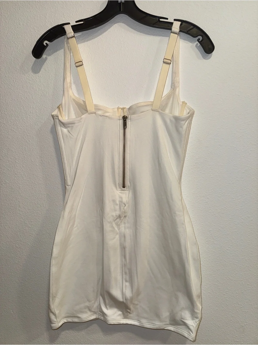 SKIMS Cream Corset Slip Dress with Built-In Cups & Adjustable Straps